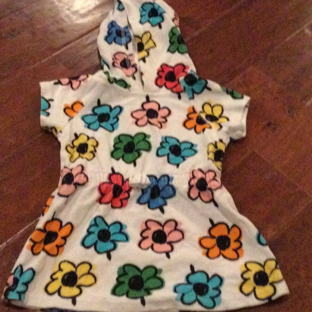 Hanna Anderson girls terry flower coverup